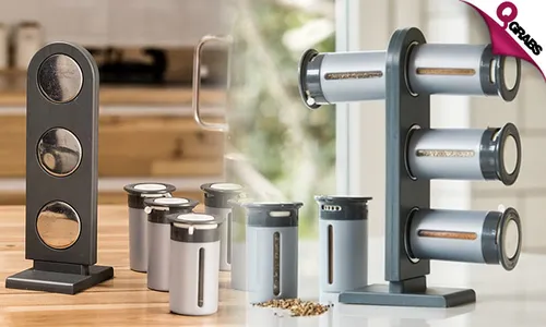 6-Canister Magnetic Spice Stand!